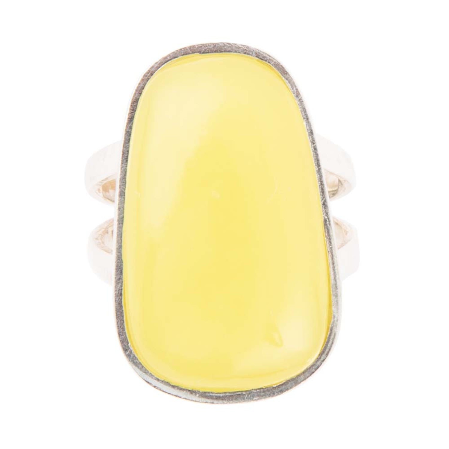 Yellow ring with a silver band on a white background