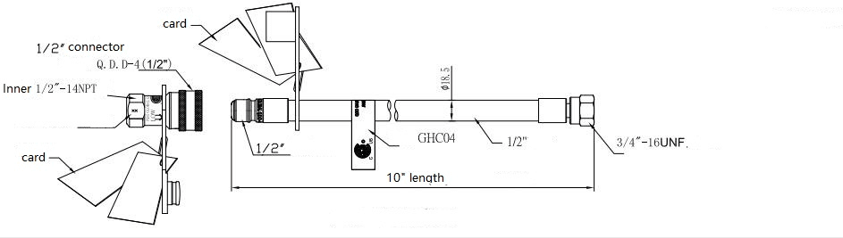 Technical drawing of a plumbing or piping system with labeled components and dimensions.