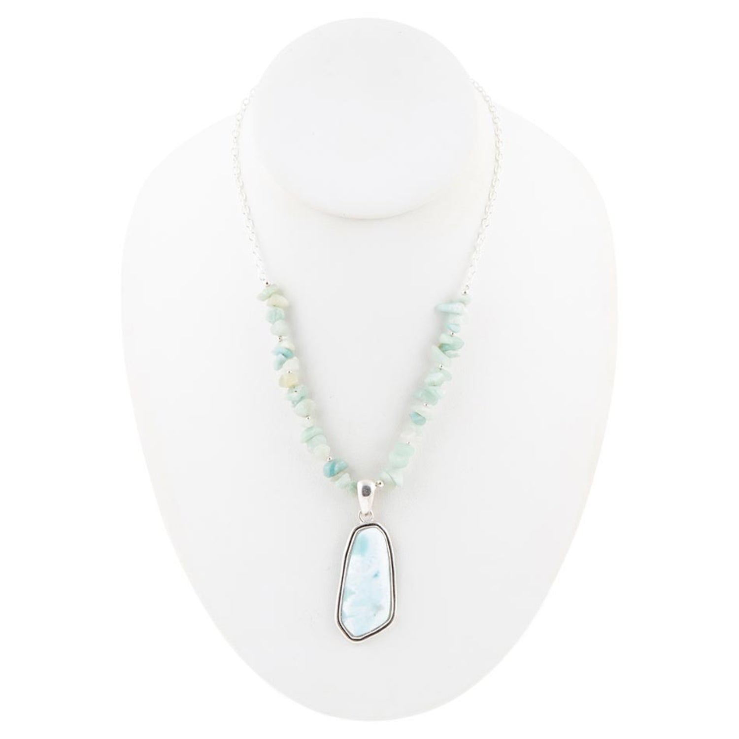 Necklace with a pendant on a white background