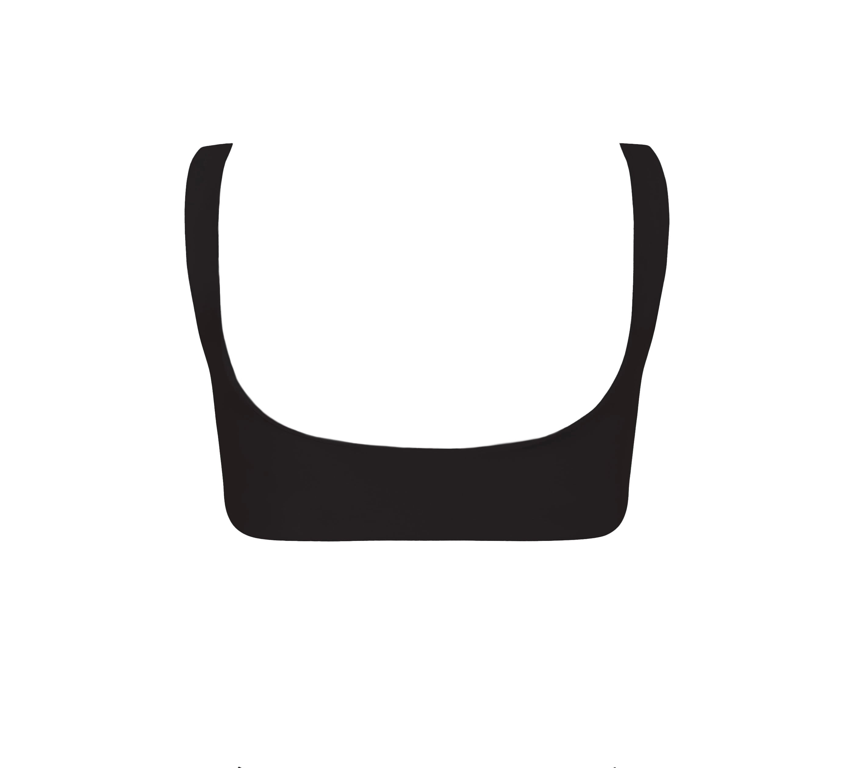 Black bikini top on a white background