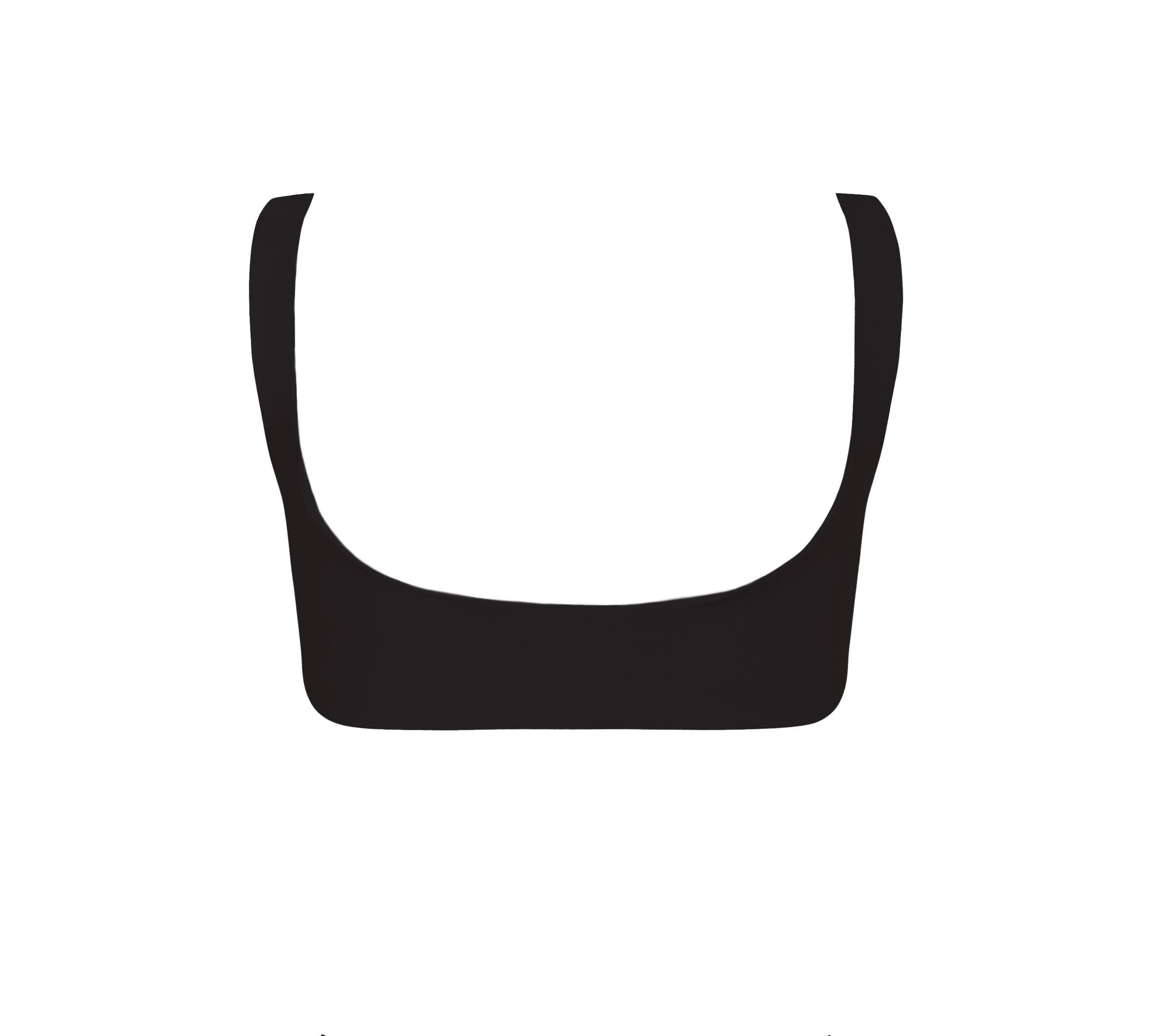 Black bikini top on a white background