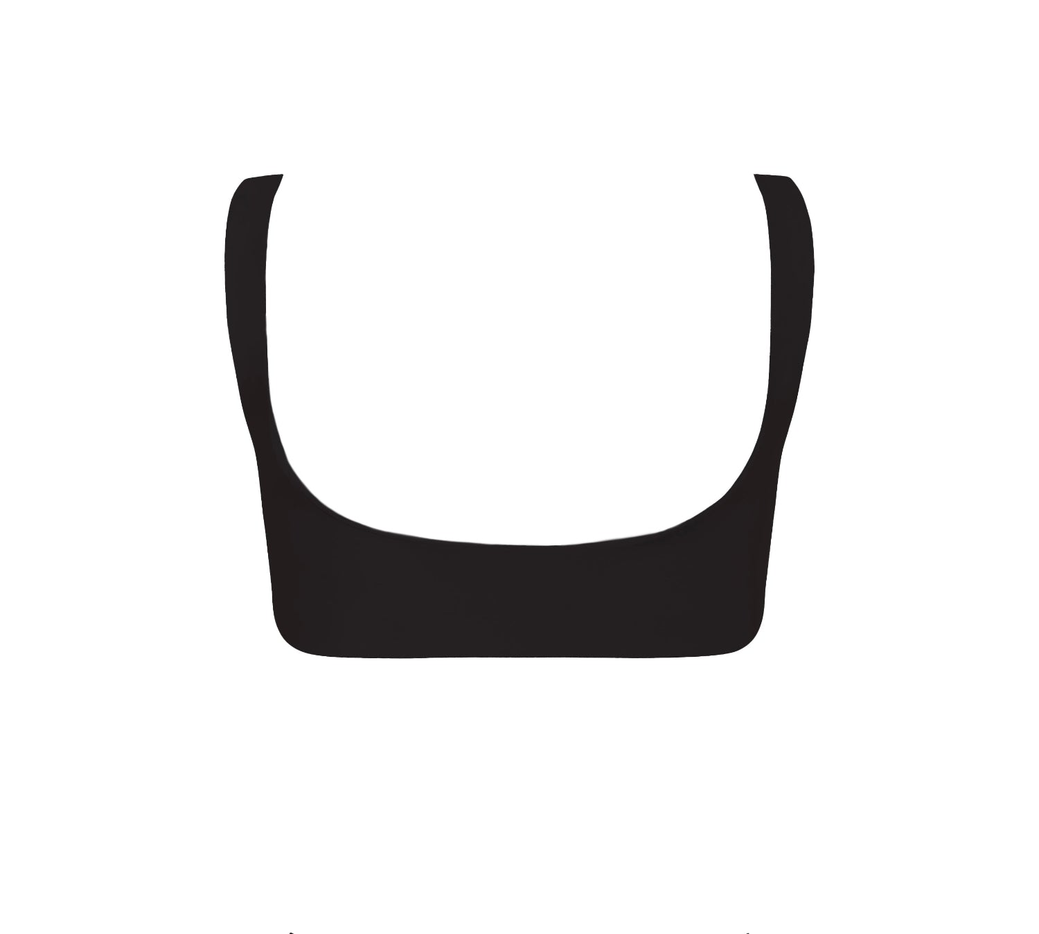 Black bikini top on a white background
