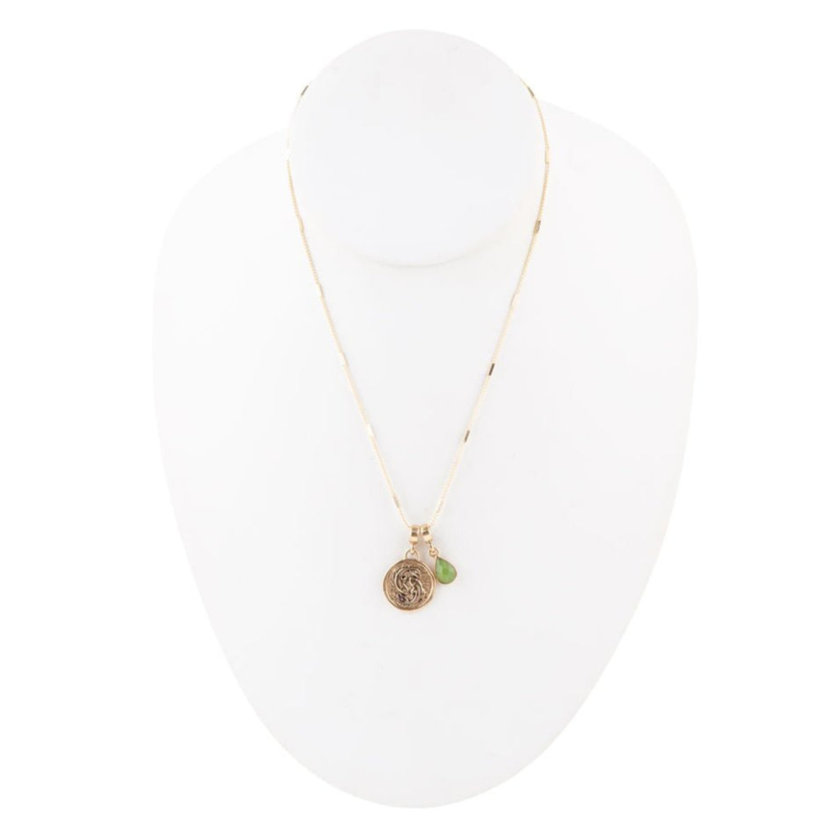 Necklace with a pendant on a white background