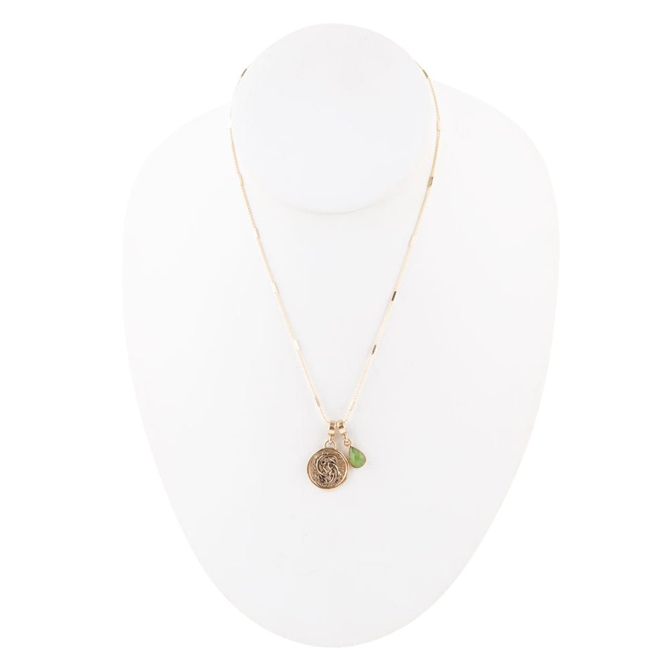 Necklace with a pendant on a white background
