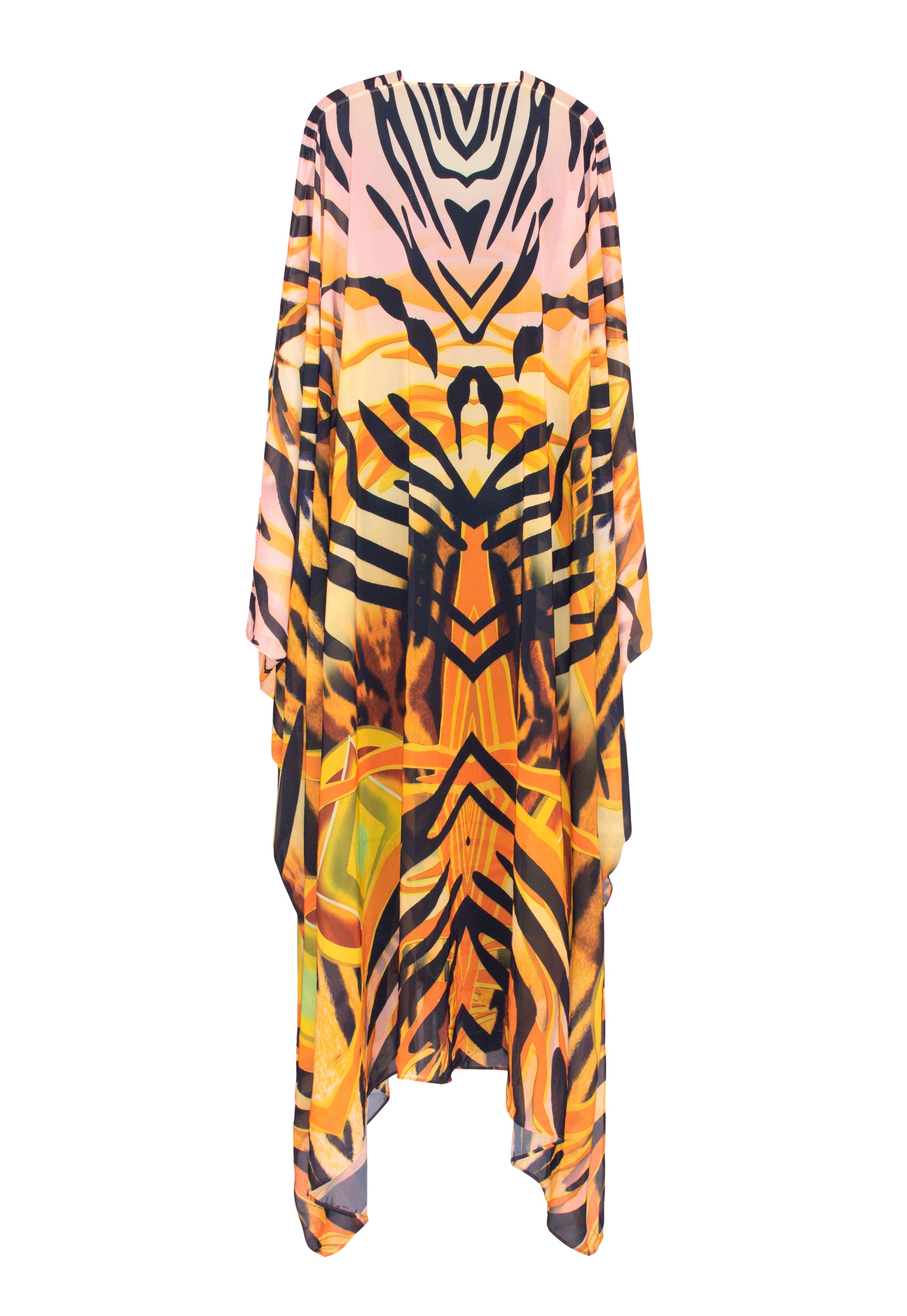 Colorful patterned dress on a white background
