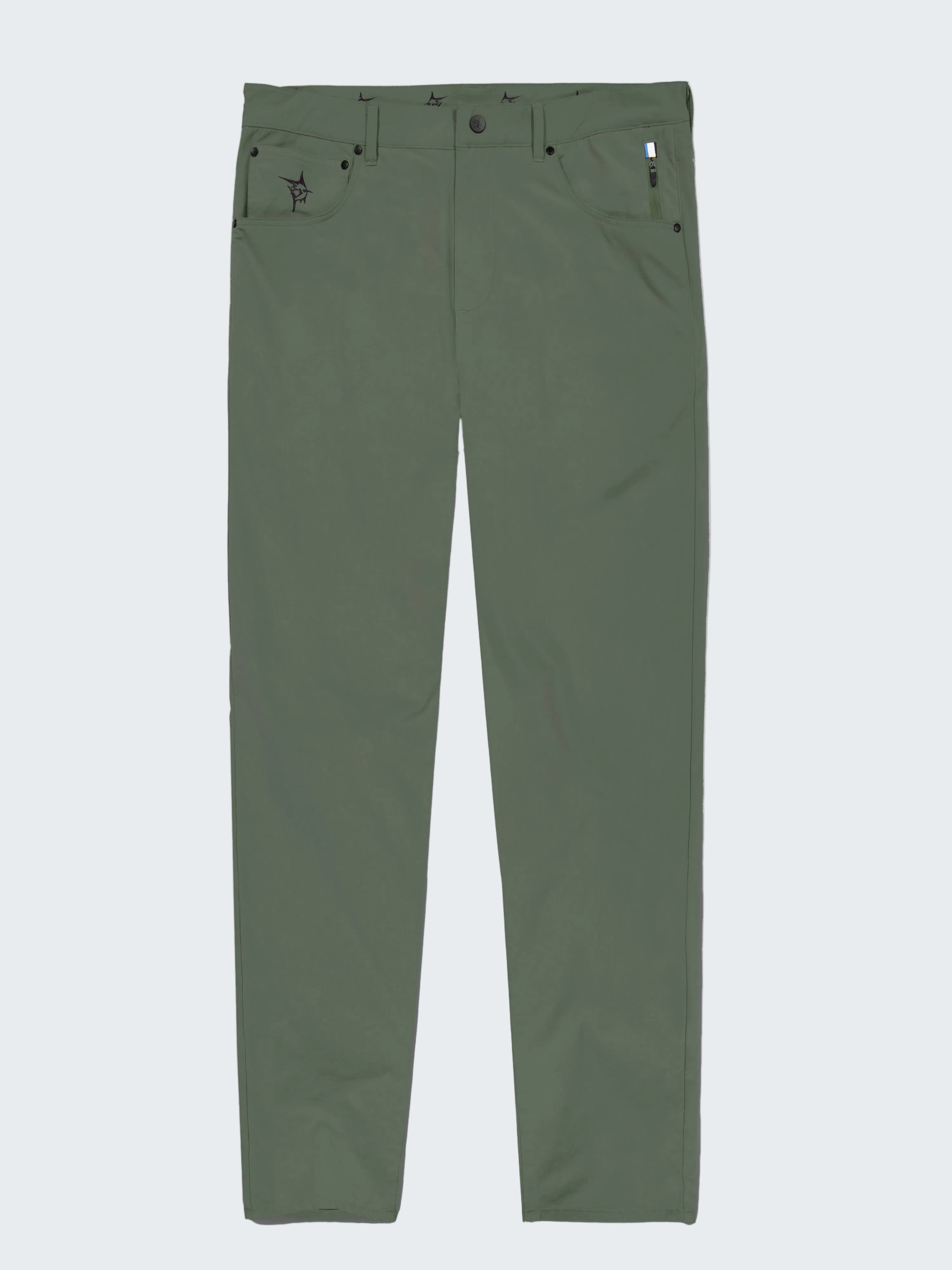 Green pants on a white background