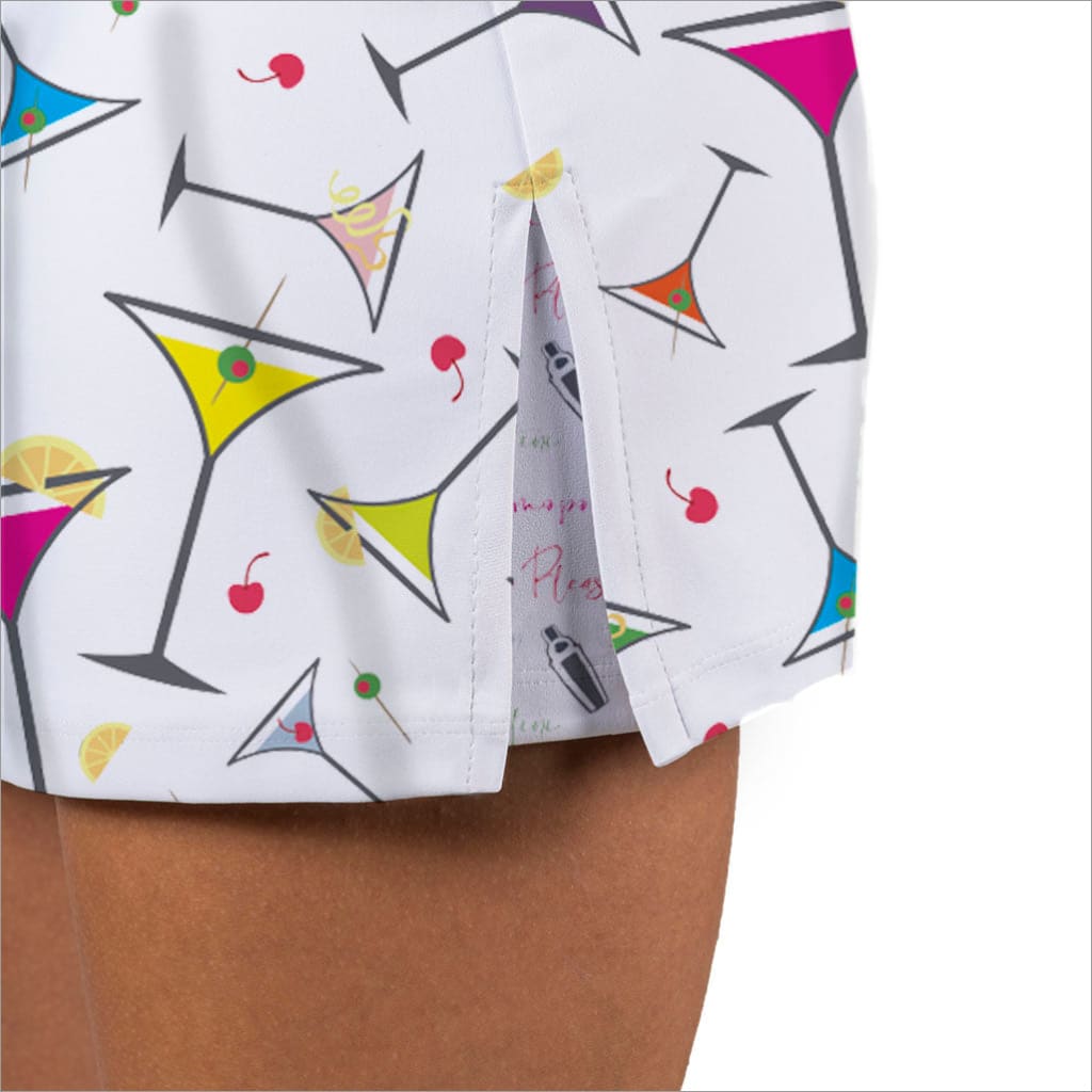 Skirt with cocktail pattern on a white background
