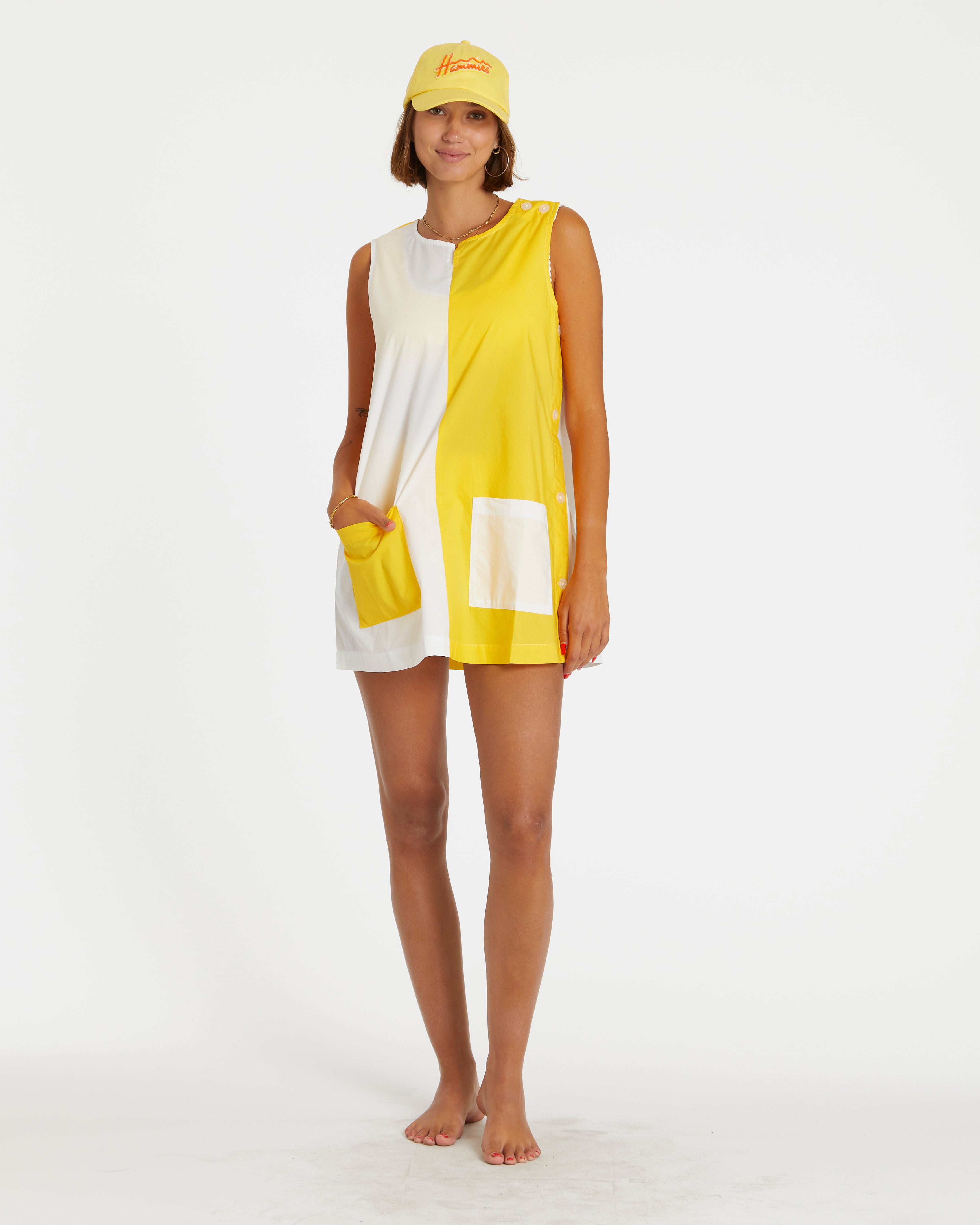 Hammies Two-Tone Smock (Yellow/White)