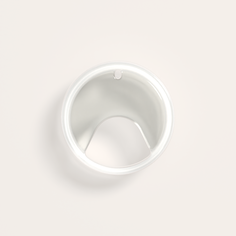 White ceramic bowl on a light gray background