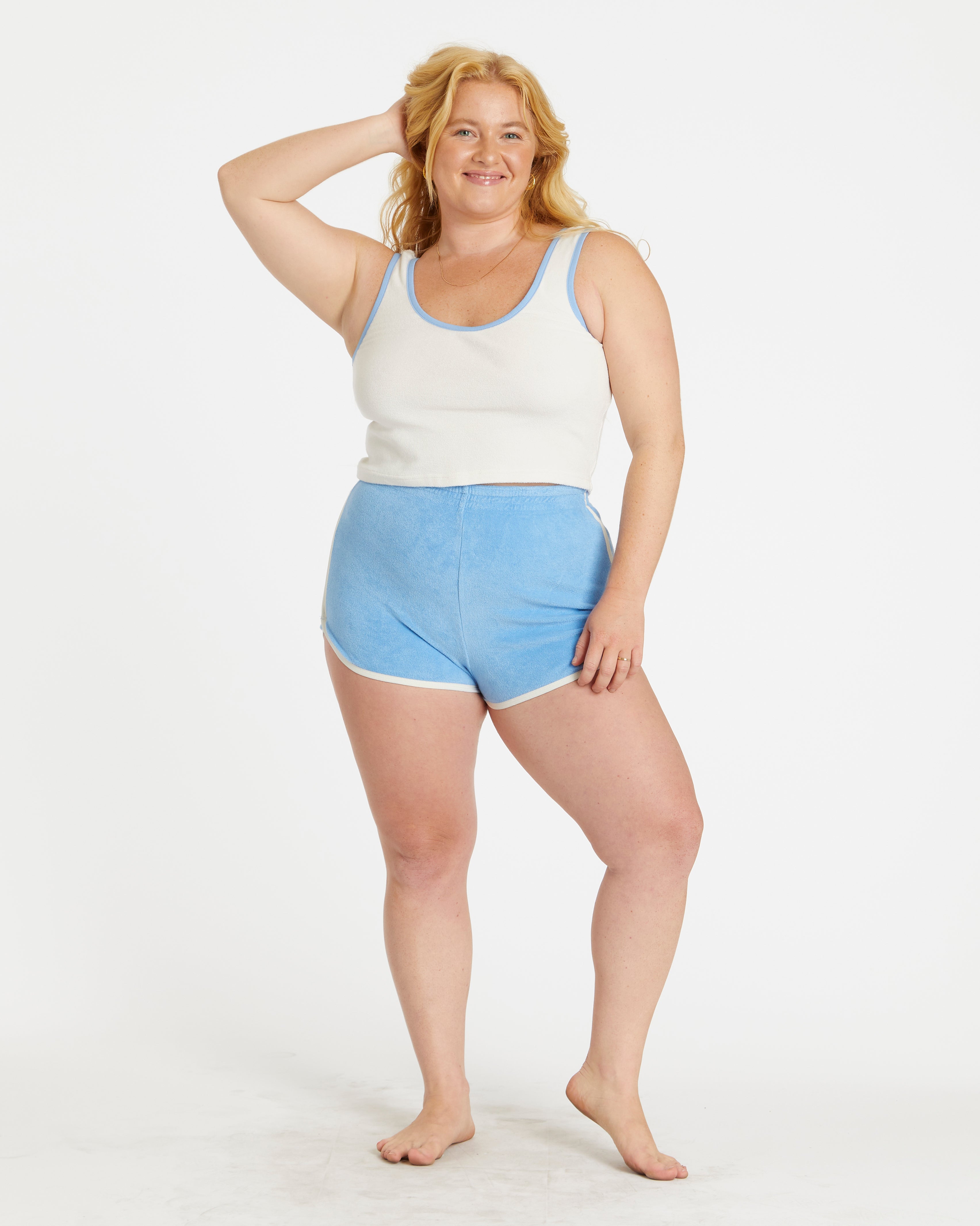 Hammies Women's Terry Tank (Cream/Blue Poppy)