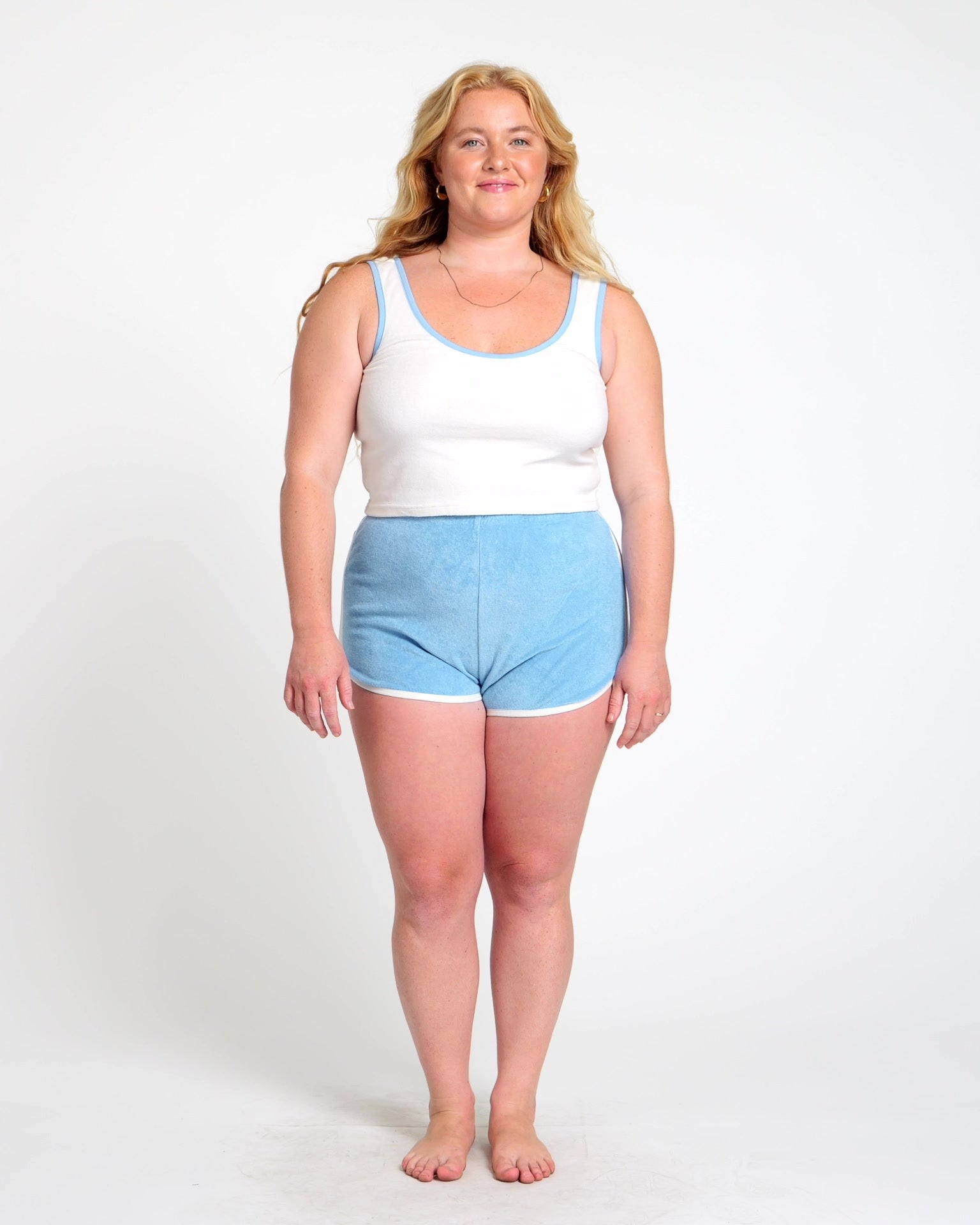 Hammies Women's Terry Tank (Cream/Blue Poppy)