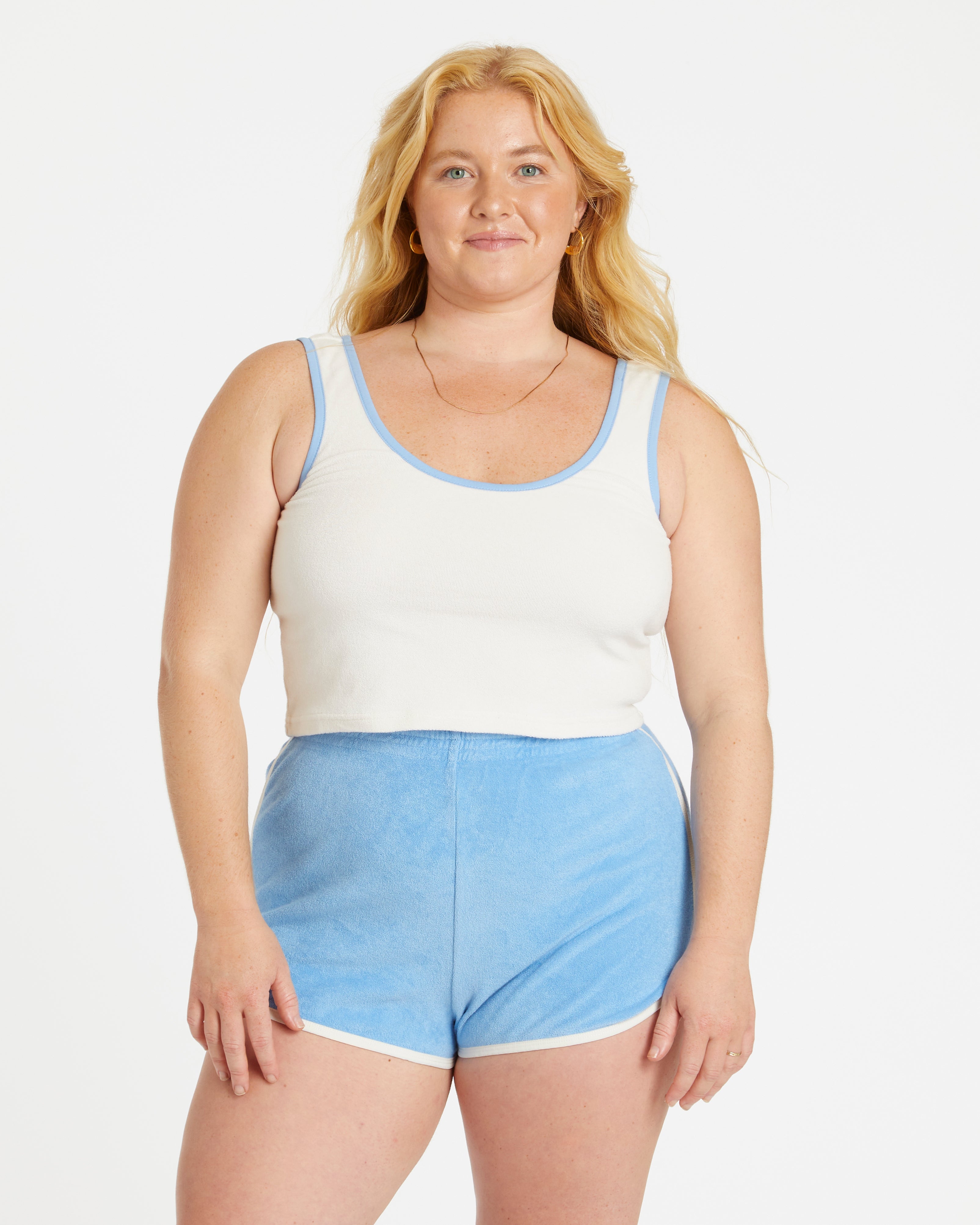 Hammies Women's Terry Tank (Cream/Blue Poppy)